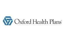 Oxford Health Plans logo featuring a blue geometric icon and black text