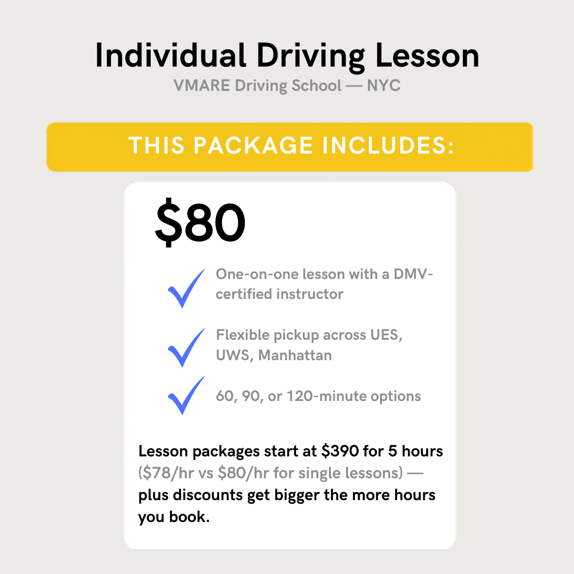 Individual Driving Lesson