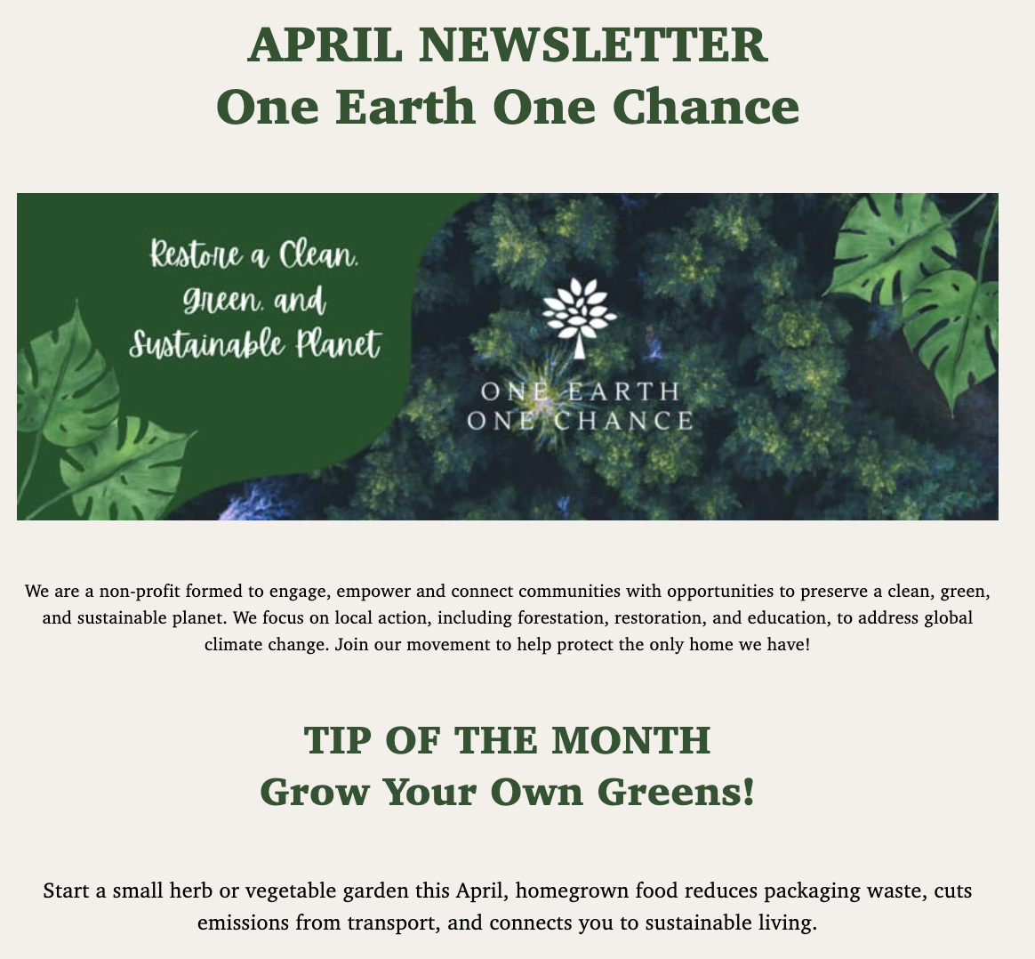 April  2026 Newsletter thumbnail