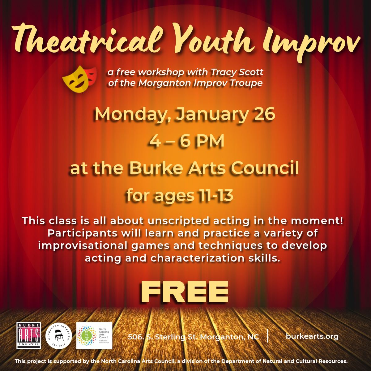 Theatrical Youth Improv with Tracy Scott                               CLASS IS FULL