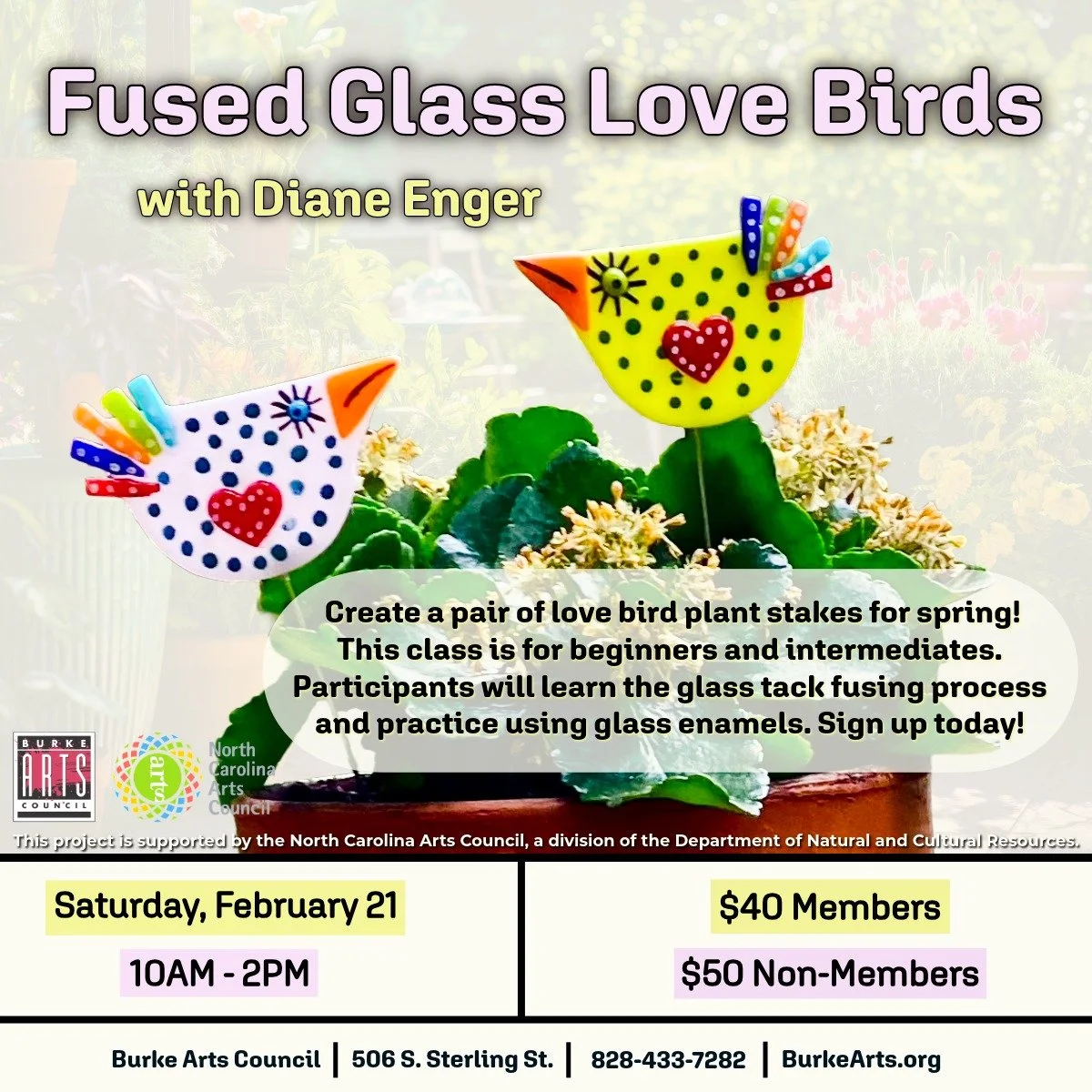 Fused Glass Love Birds Workshop with Diane Enger