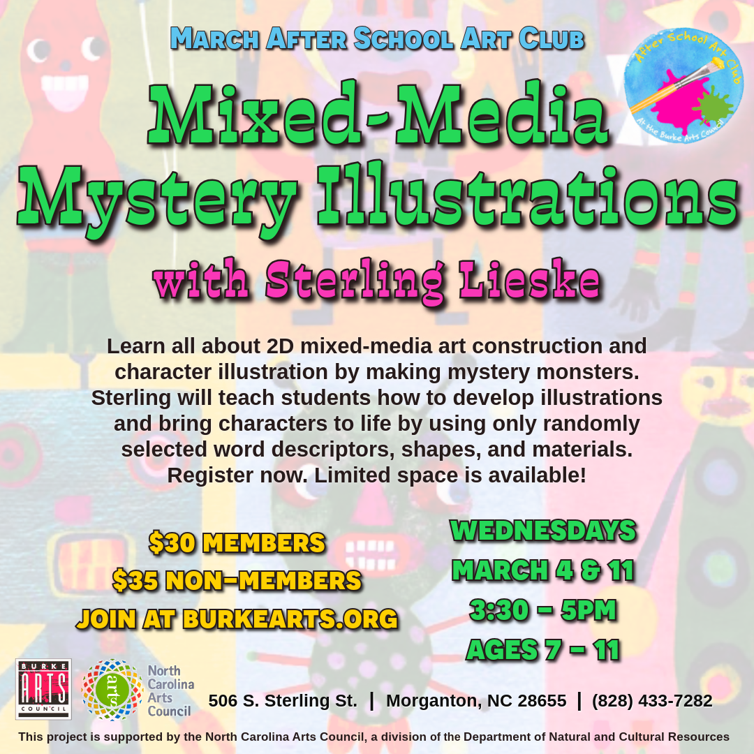 Mixed–Media Mystery Illustration - March Art Club