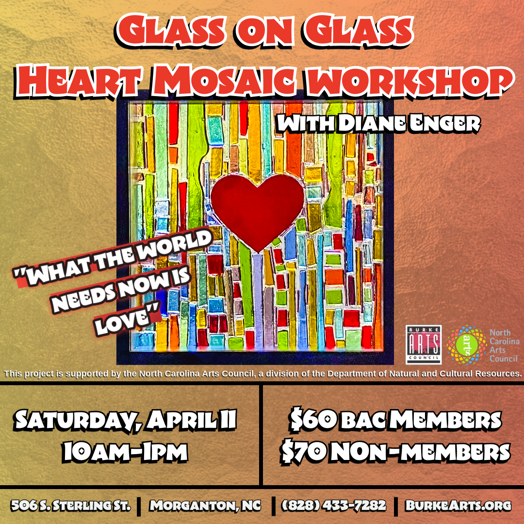 Glass on Glass Heart Mosaic Workshop with Diane Enger