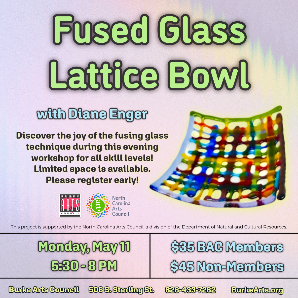 Fused Glass Lattice Bowl Workshop with Diane Enger