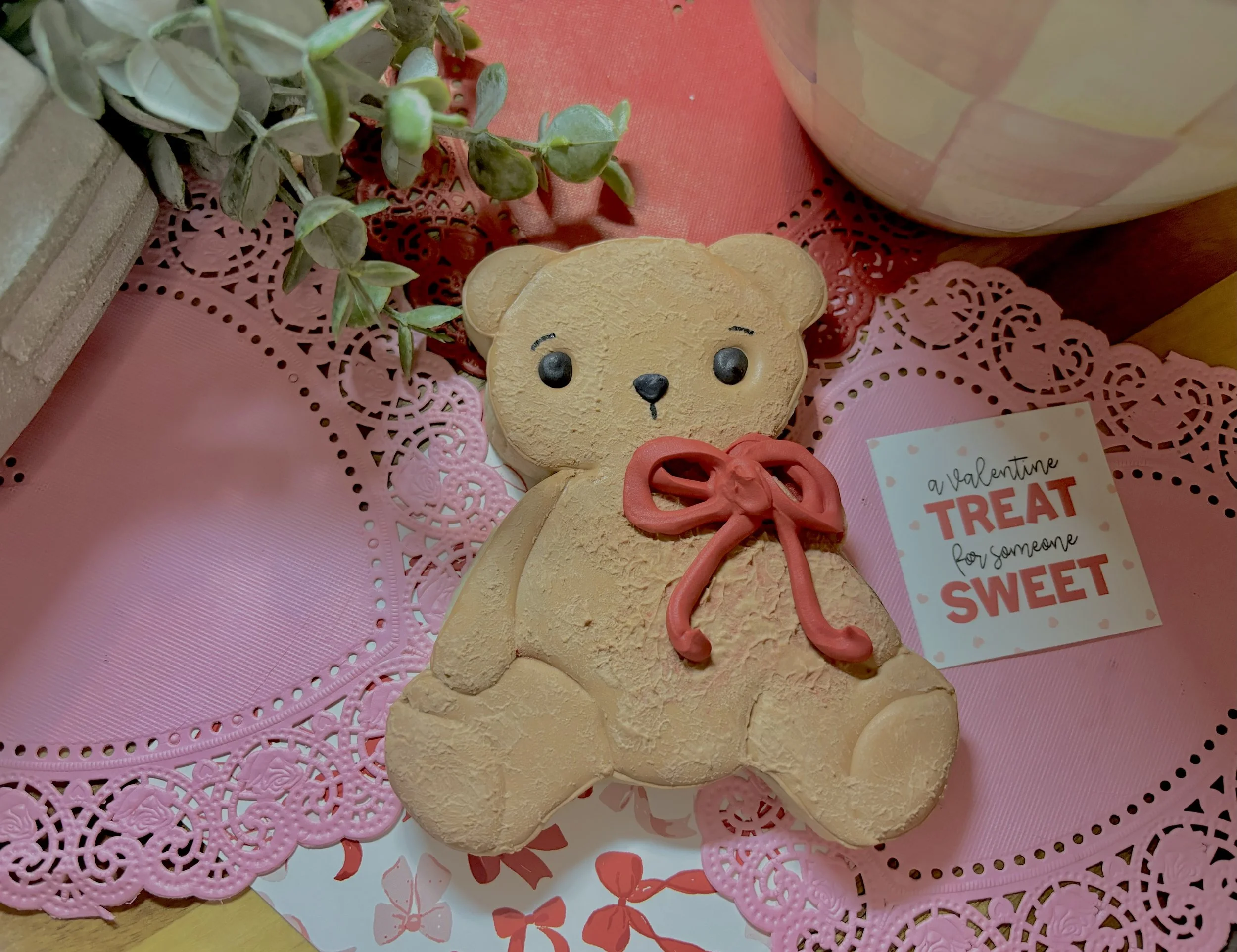 Valentine's Bear Single Cookie