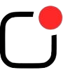 Icon of a camera with a red notification dot at the top right corner