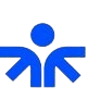 Blue icon of a stylized person with arms and legs outstretched.