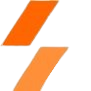 Abstract graphic design with orange and gray shapes on a white background.