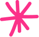 Pink abstract asterisk shape against a white background.
