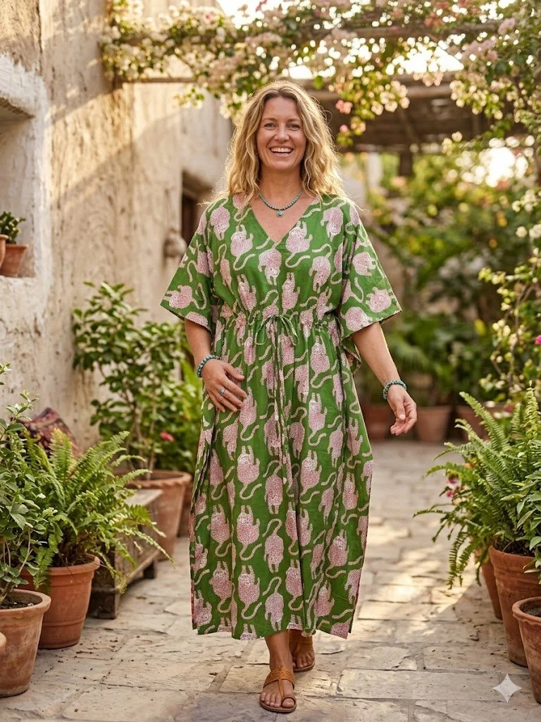 Blockprinted Kaftaans-Free Size