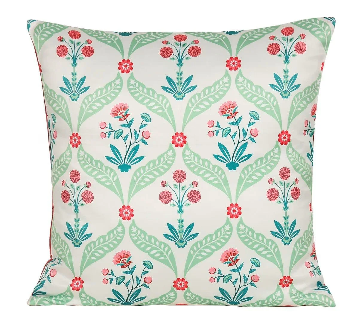 Blooming Dahlia Satin Blend Cushion Cover