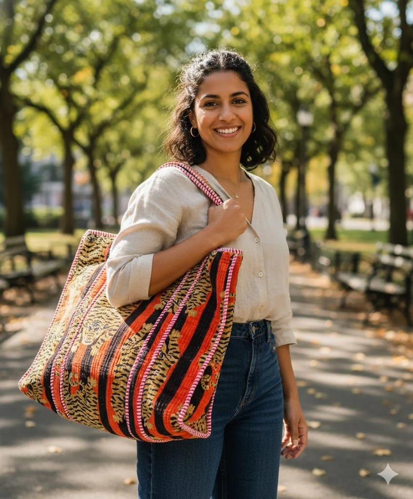 Large Velvet Tote Bag