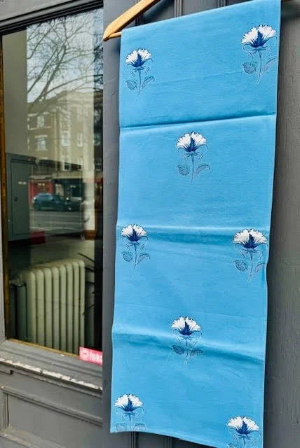 Blue Floral Table Runner