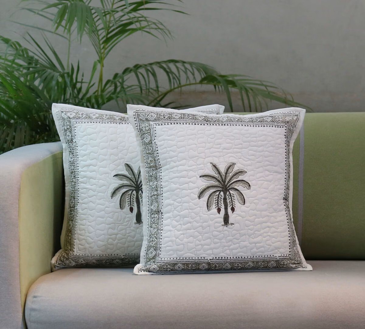 Palm Solitudes  Quilted Cushion Cover
