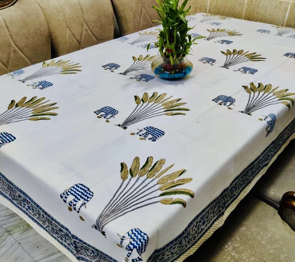 Elephant and Palm Tree Table Cover