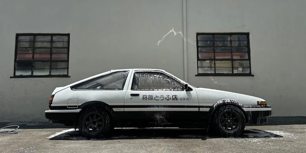 Classic Toyota AE86 front view paint correction