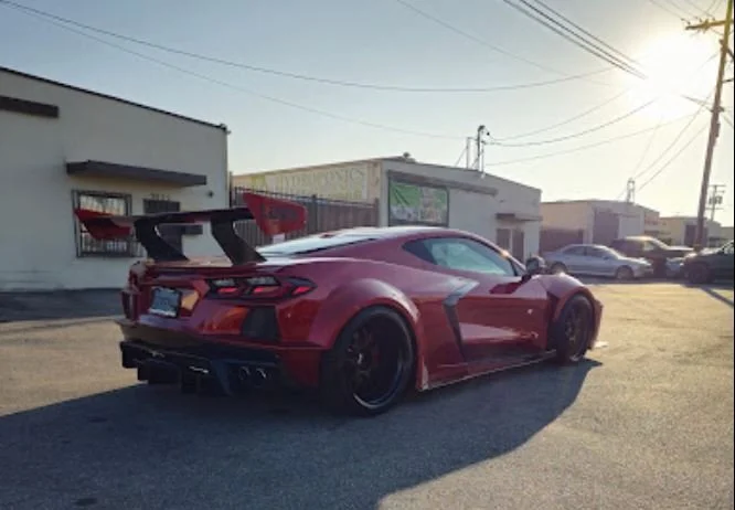 Red Corvette Z06 ceramic coating and paint protection
