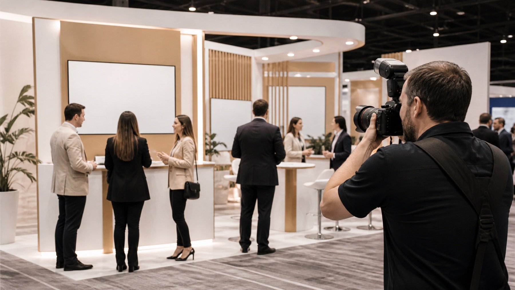 Sponsor activation photographed during a busy corporate trade show