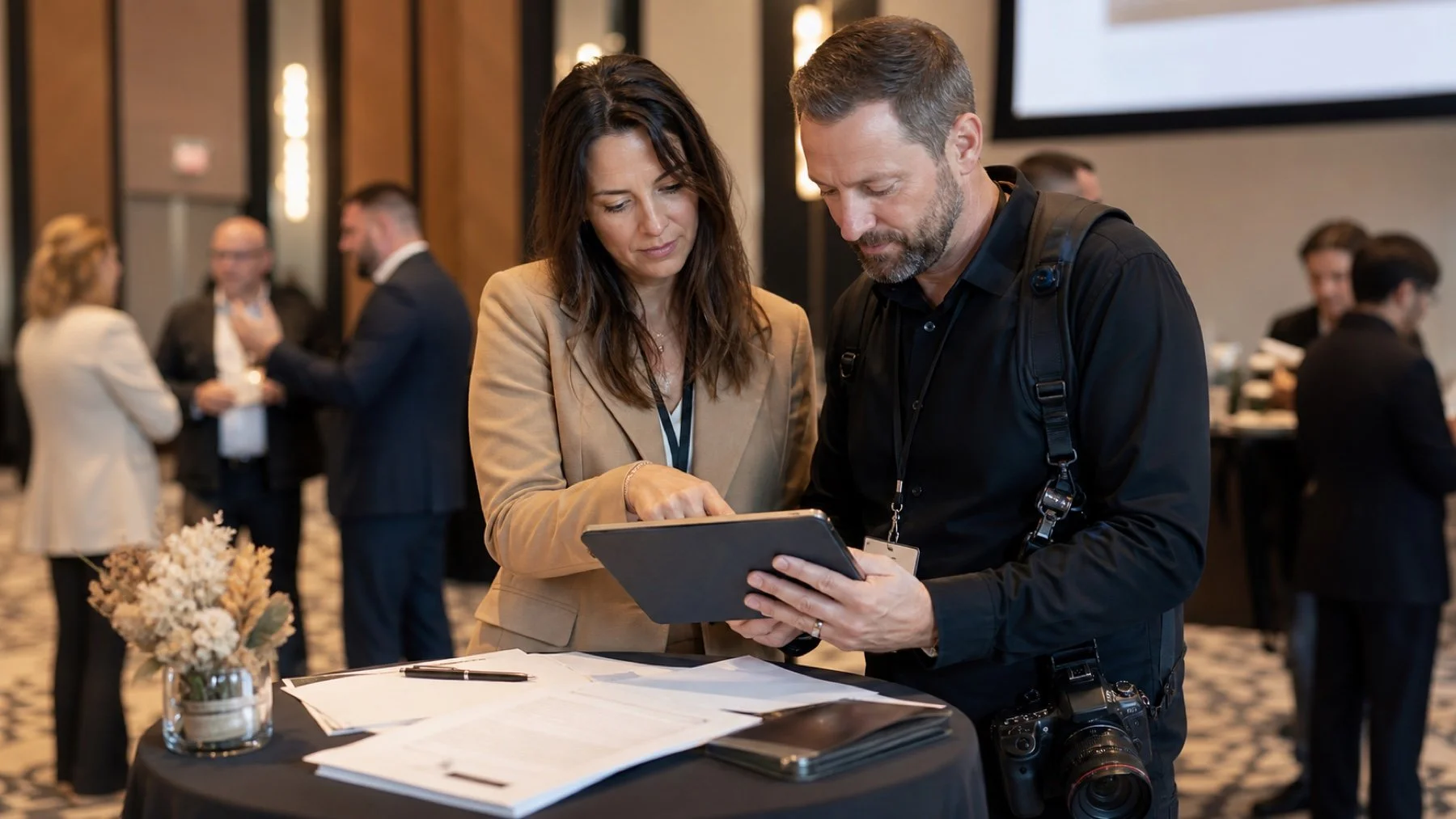 Event producer reviewing photography usage terms for a Canadian corporate event