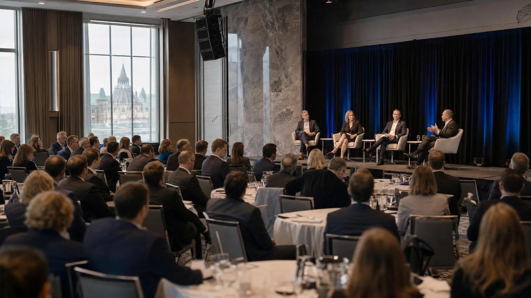 Panel discussion at a professional association conference in an Ottawa meeting hall
