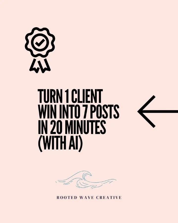 You have a client win. You tell one person about it.

One win &rarr; 7 angles: Reel, Carousel, Tweet, FAQ Reel, Story sequence, Email, Lead magnet.

Same story. Different packaging. Zero extra effort. What's your latest client win? Use it for CONTENT