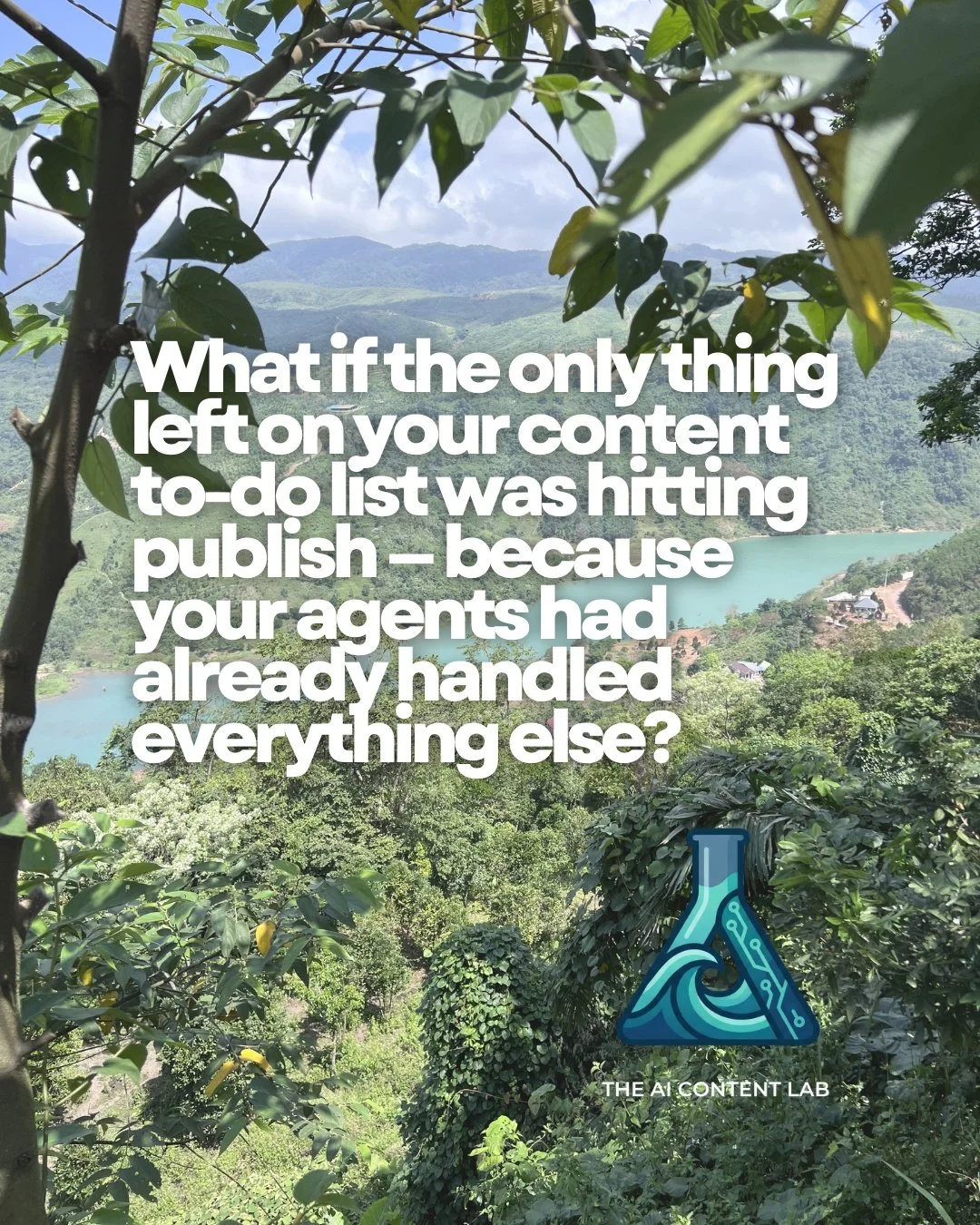 Here is what that actually looks like in practice.

Your research agent pulls the topics, the angles, the relevant information for the month. Your drafting agent takes that research and builds out the posts &mdash; LinkedIn, captions, carousels &mdas