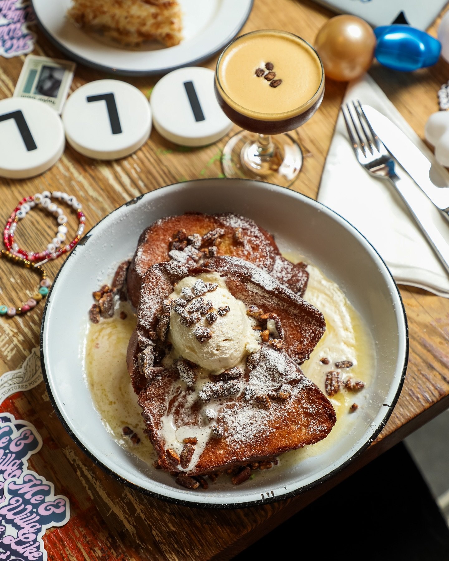 Try our new Stuffed French Toast this weekend - house made challah bread + apple pie filling + candied pecans + maple butter. Pair it with Karla's perfectly foamy Espresso Martini and you'll be fueled up for hours!