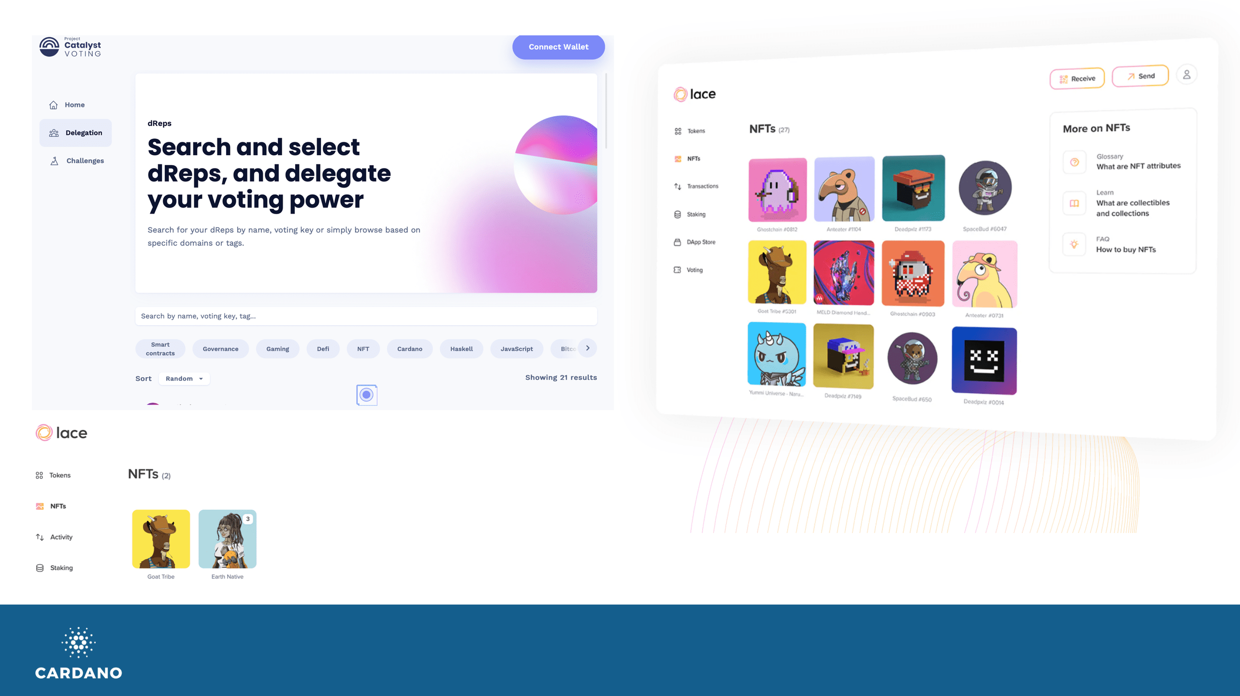 Cardano dApp store interface montage