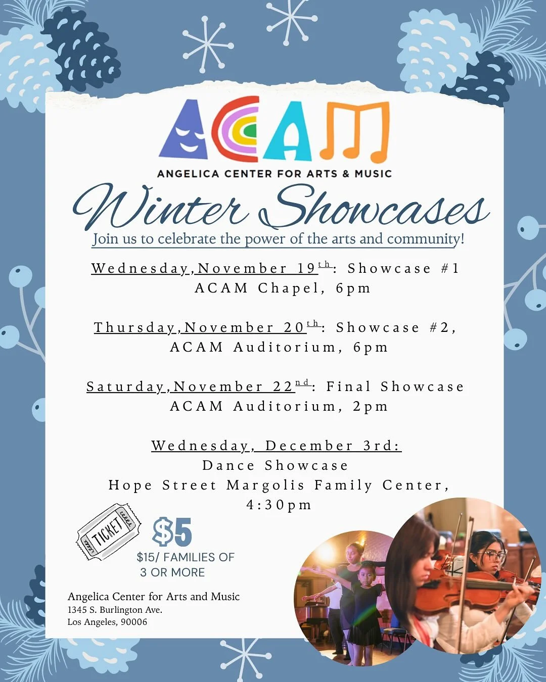 Winter Showcases at ACAM are almost here! We&rsquo;re so excited to bring some amazing performances for everyone. Make sure to mark your calendars! 🗓️ ❄️

~~~~~~~~~~~~~~~~~~~~~~~~~~~~~~~~~~~~~~~~~~~~~~~

&iexcl;Los precentanciones de invierno de ACA