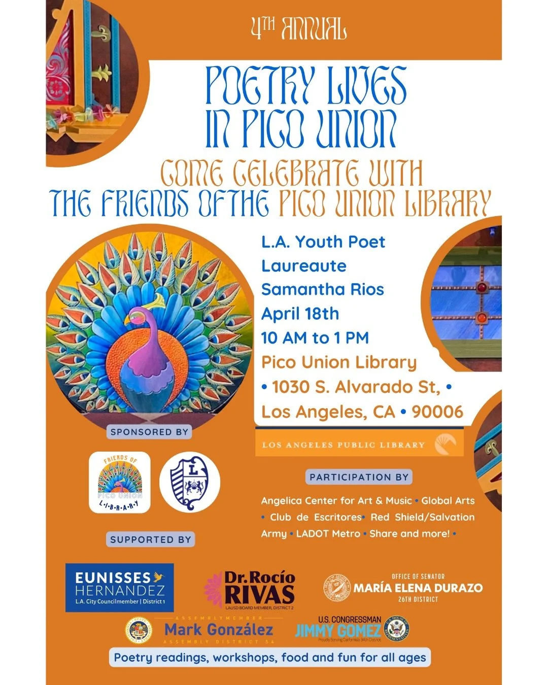 ACAM will be performing this Saturday in two events! We&rsquo;re starting off the day at the Pico Union Library for a performance in &ldquo;Poetry Lives in Pico Union&rdquo;. Then we&rsquo;re heading over to the Floricanto Center for the Performing A