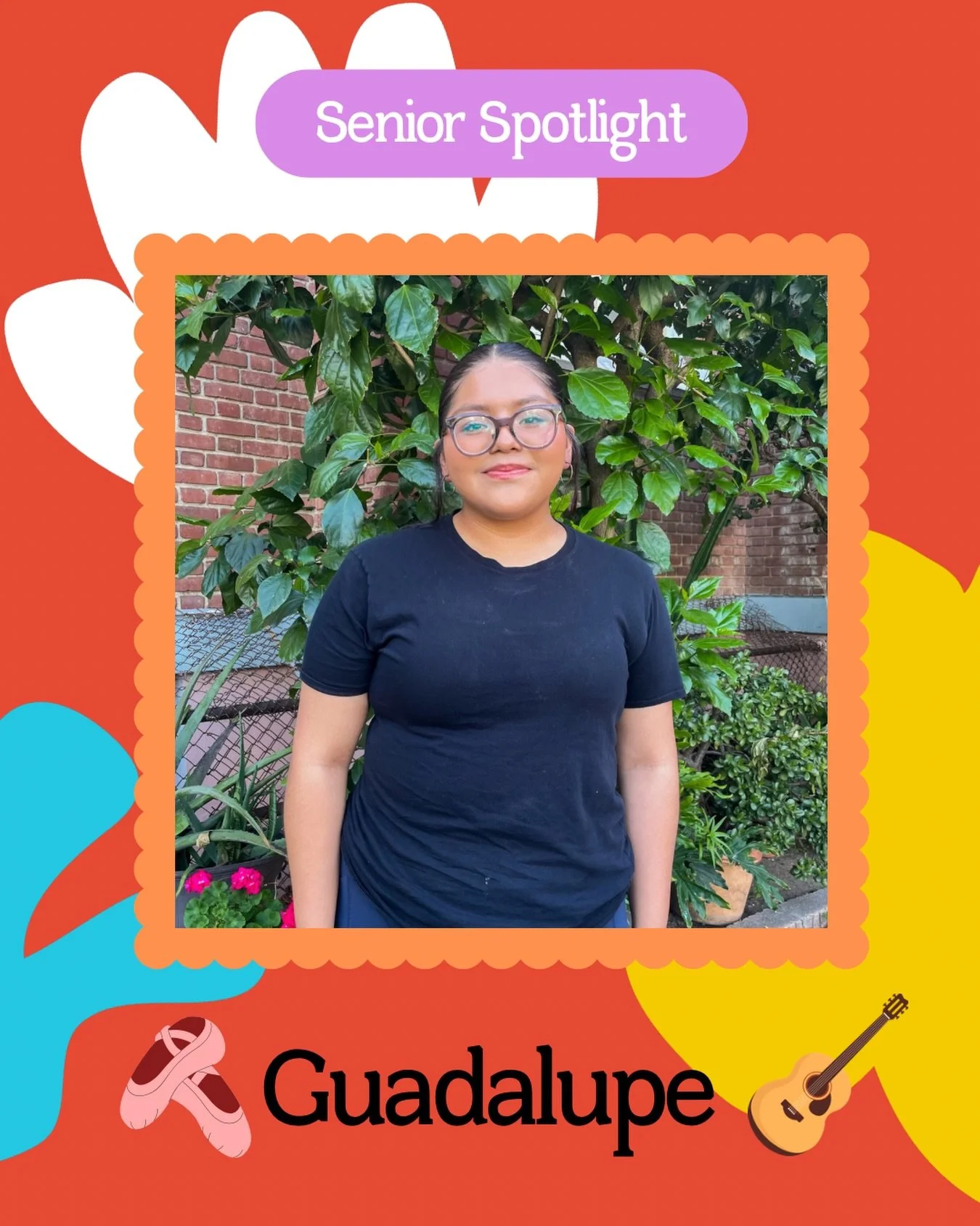🎓✨Senior Spotlight: Guadalupe✨🎓

In her 2 years at ACAM, Guadalupe explored guitar, ballet, flute, and chorus. 🎶🩰

She loves dancing, painting, and giving back through service, and plans to attend a 4-year university to pursue a career in law. We