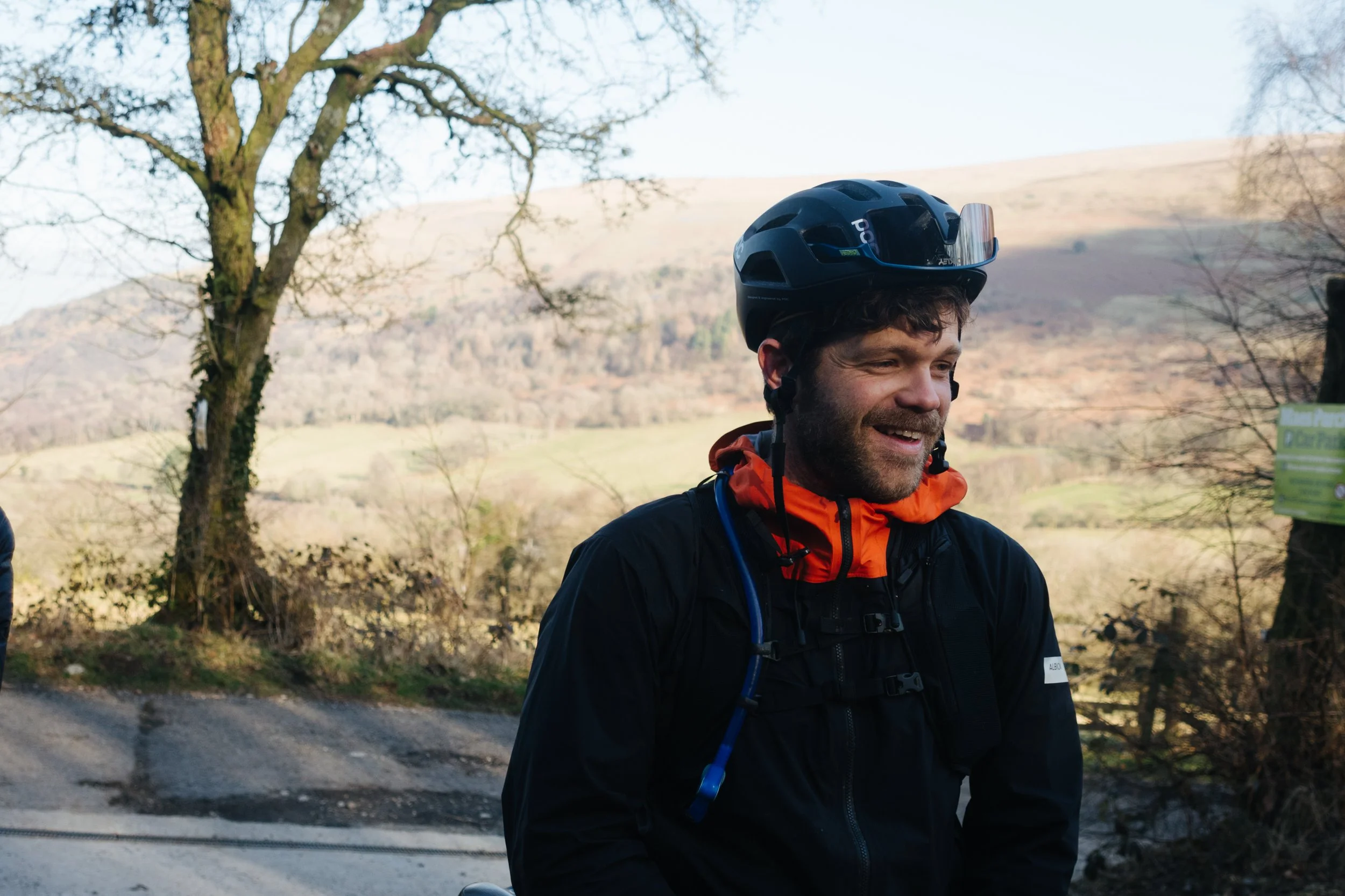 Pinch Flat editor, Chris Hunt, in mid Wales, on a mountain biking trip in the sun
