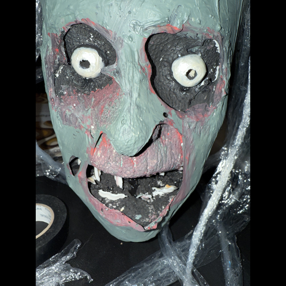 Eyes: wood beads w/ pearlescent white acryllic