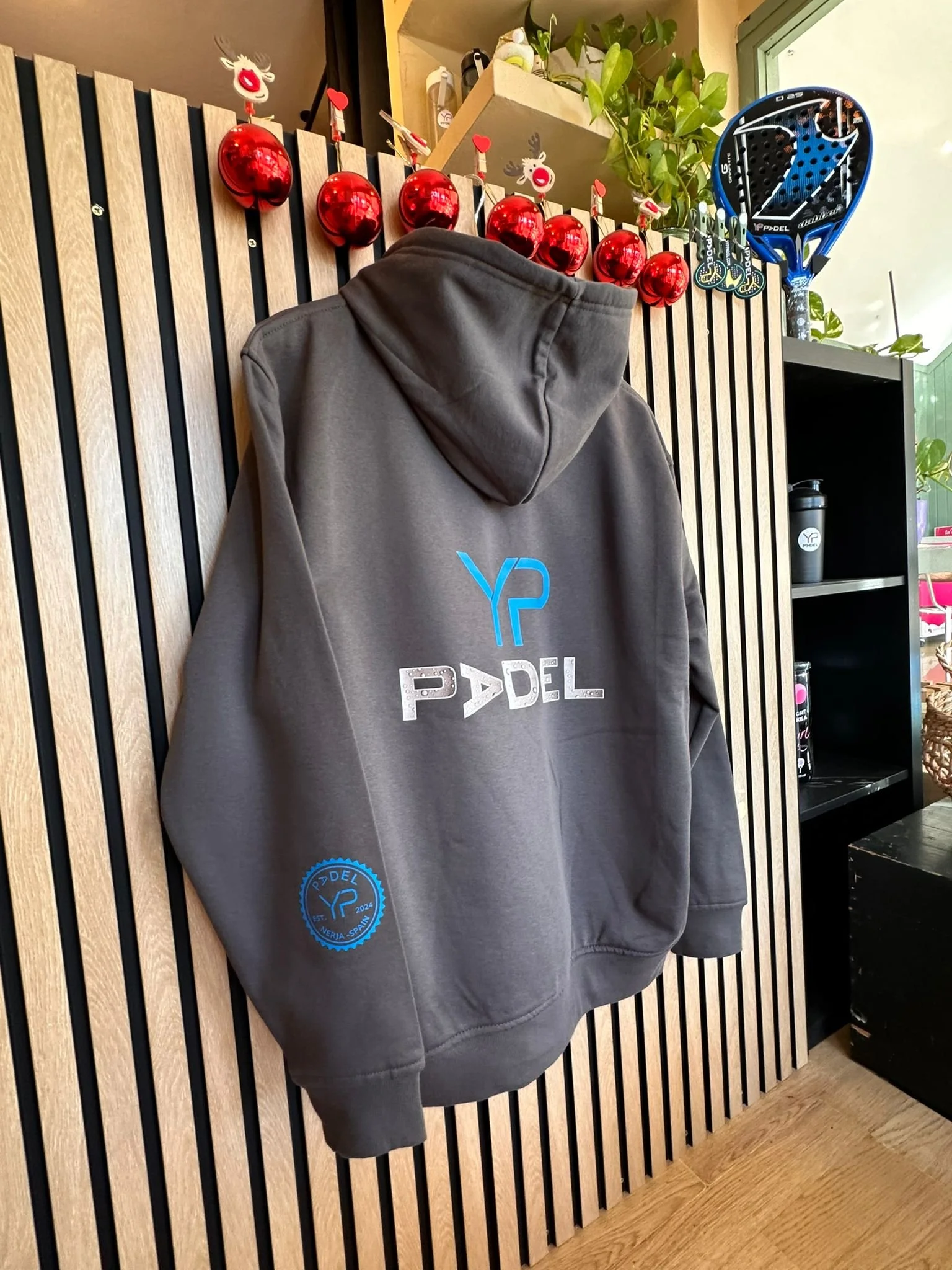 YP Padel Hoodie 2025 Dark Grey / Blue-Pink-Turquoise