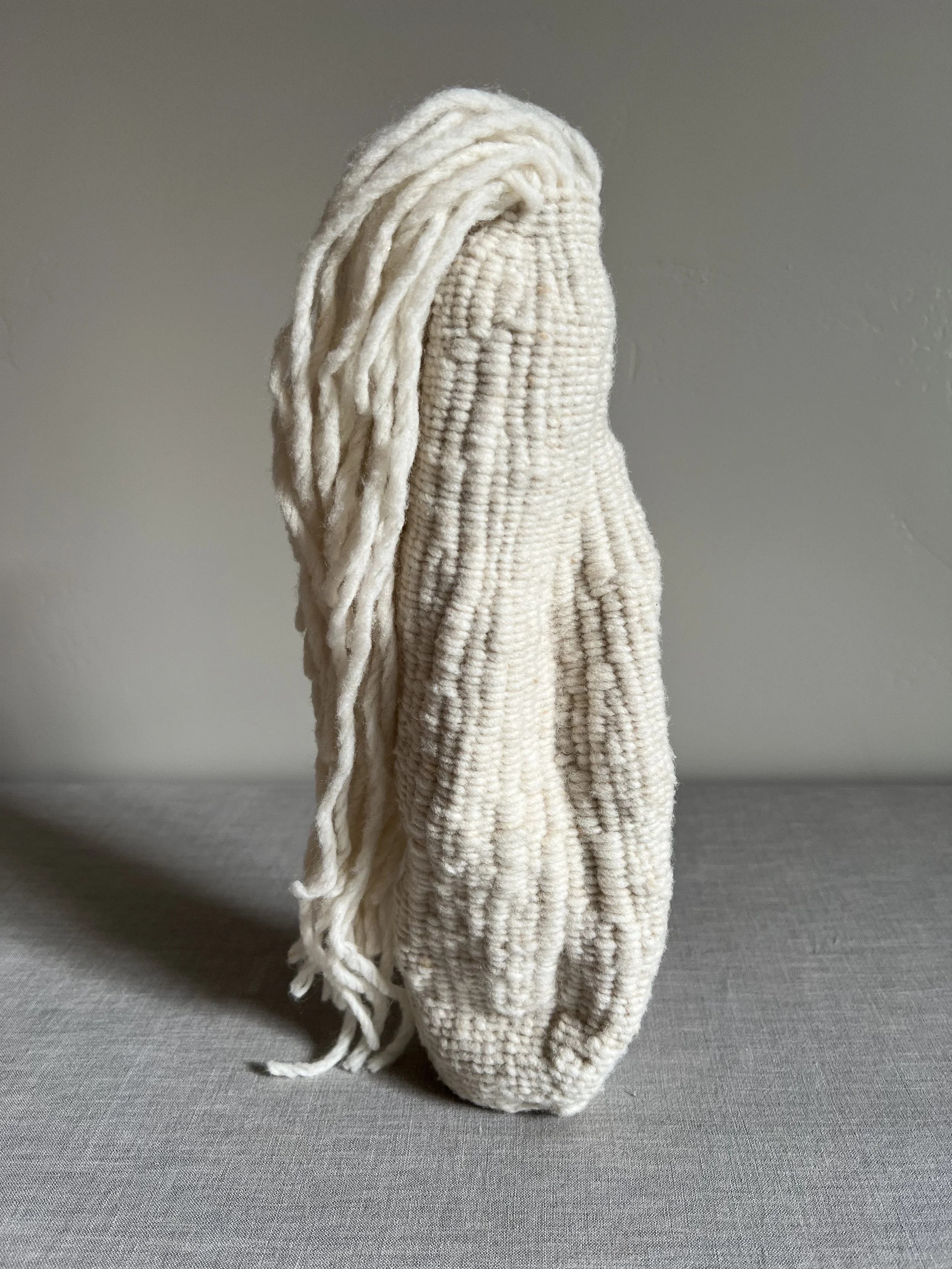 A Sort of Homecoming, wool & hidden dendritic opal (13 in H x 4 in W x 3.5 in D), (No. 1), 2025 