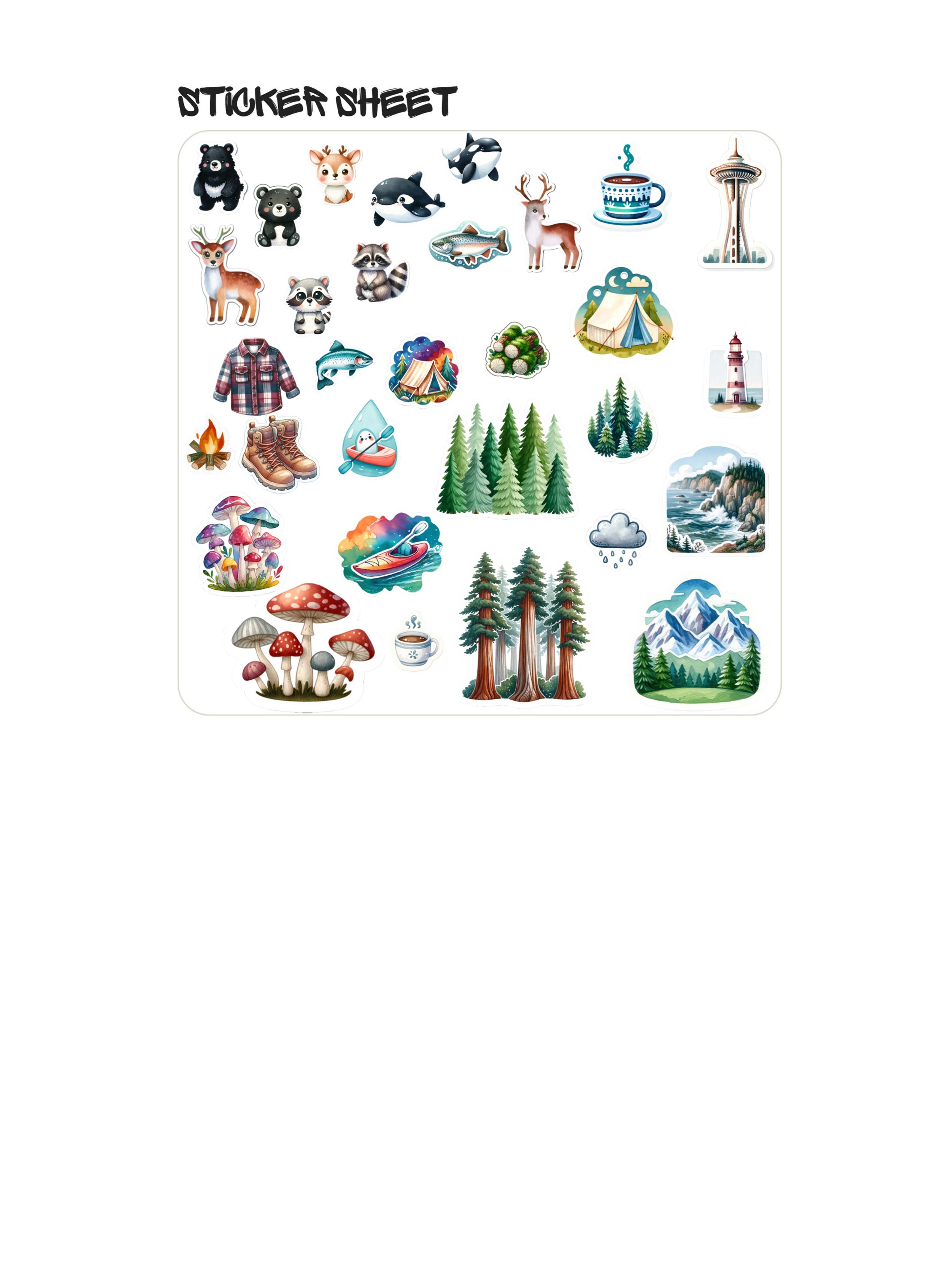 Freebie - Digital PNW Sticker Pack - Goodnotes