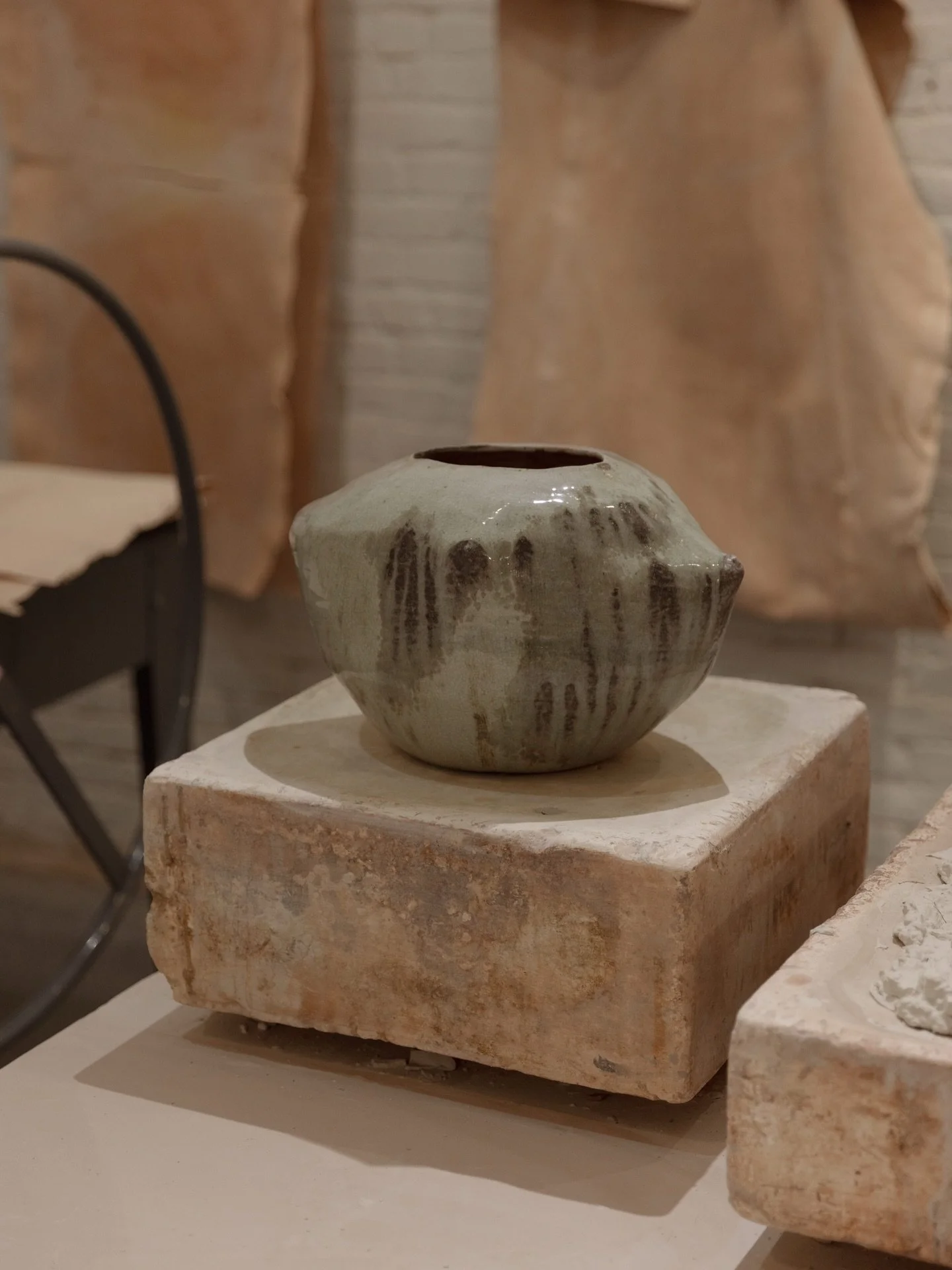 One of the 7 pieces currently showing @alcova.milano with @room_file for Miami Design Week is &ldquo;Ghost&rdquo;. 

A one-of-a-kind wood fired vessel with really beautifully placed ash melting and carbon trapping. When the light hits just right, it 