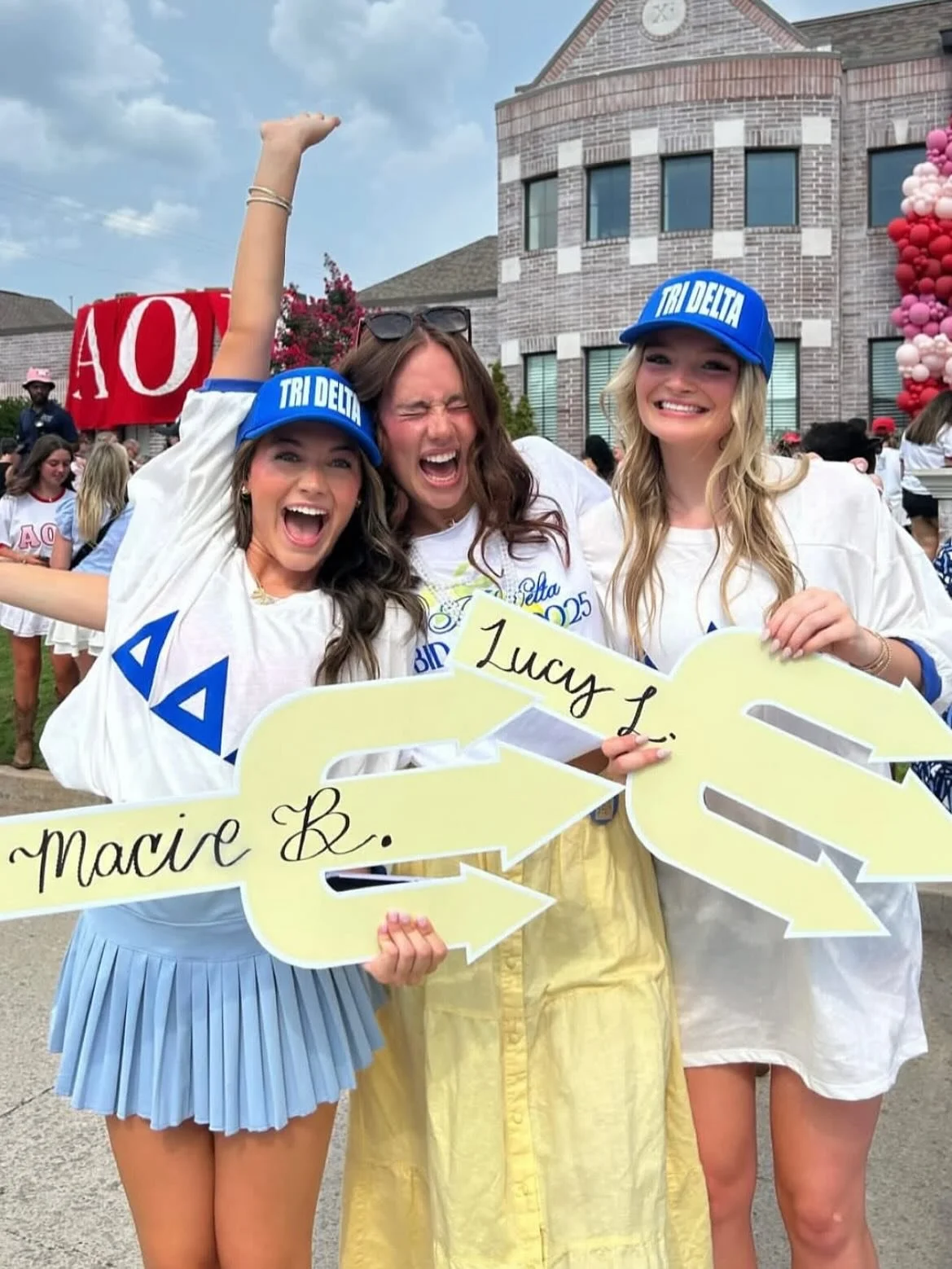 Here&rsquo;s to a beautiful DDDay!!! 💙💛💙💛@maciebinghamm  we&rsquo;re so happy you found your @outridelta letters!!!