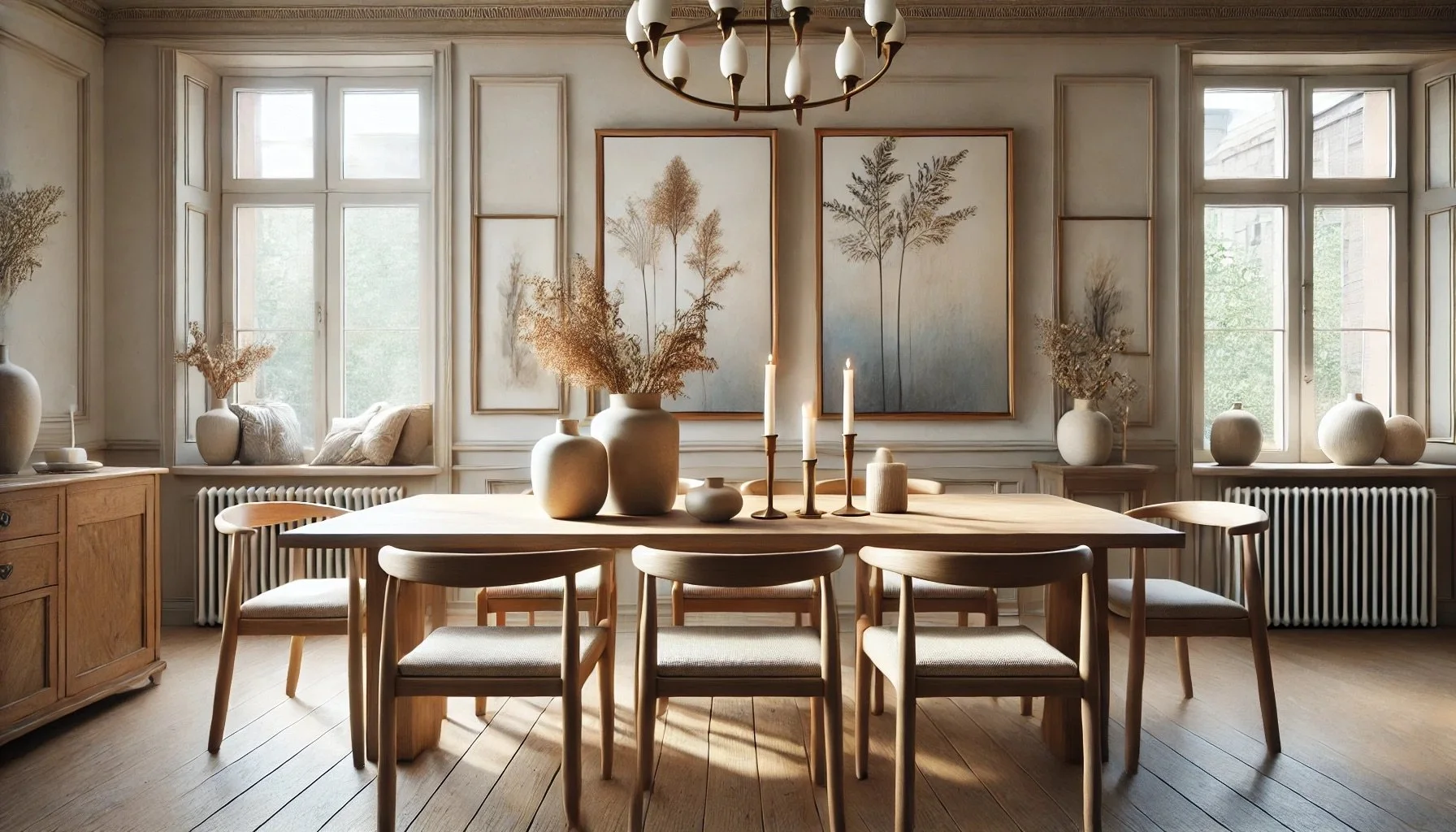 Salle à manger lumineuse avec design épuré