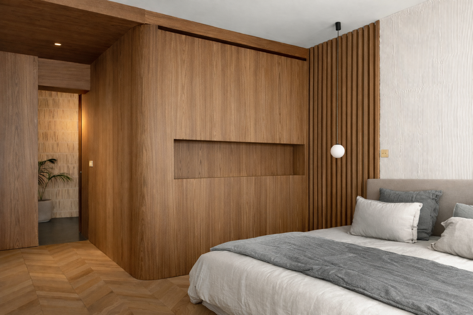 Chambre contemporaine en bois – architecture intérieure 2026