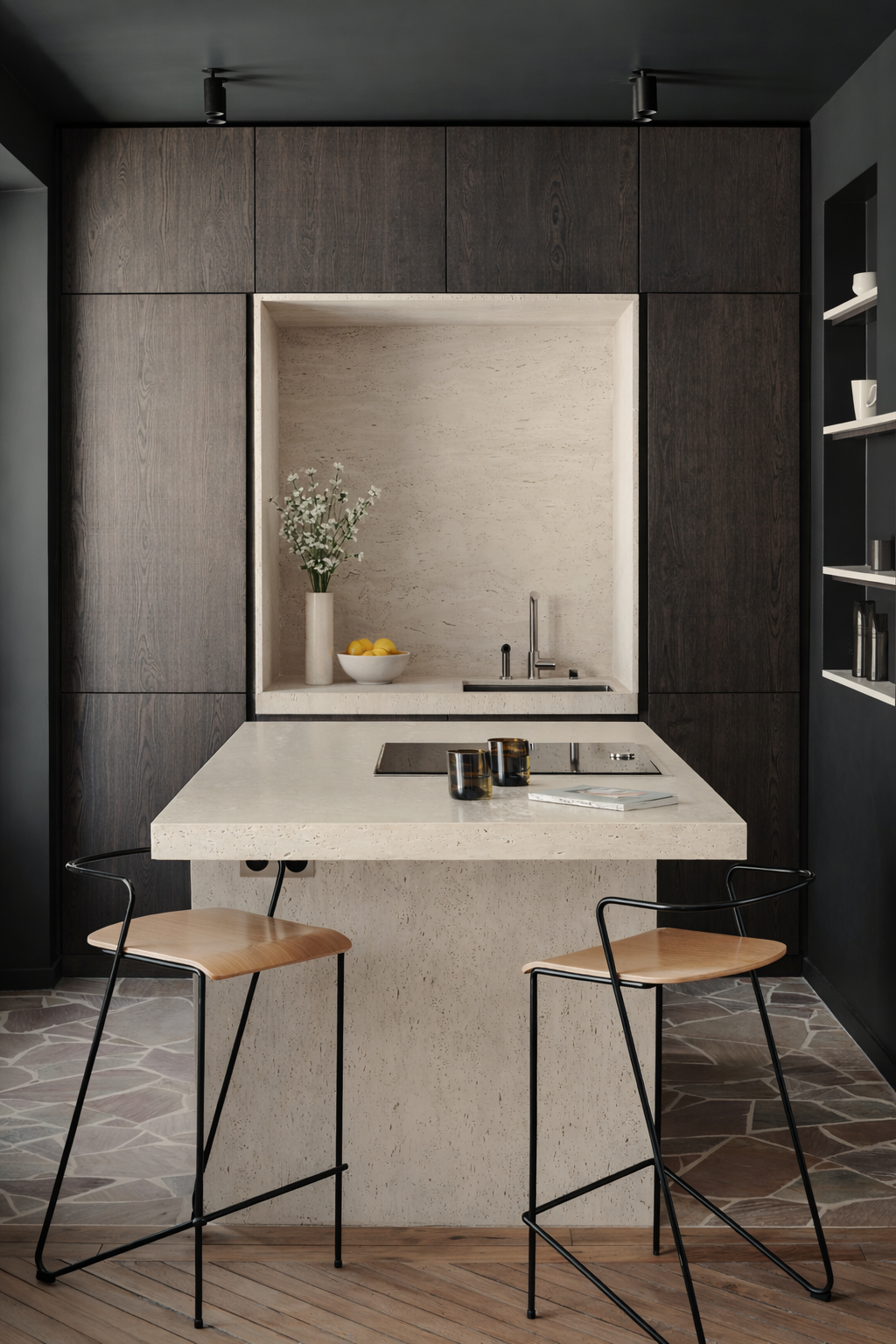 Espace repas intégré – architecture intérieure contemporaine