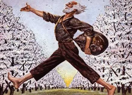 Image of Johnny Appleseed planting seeds