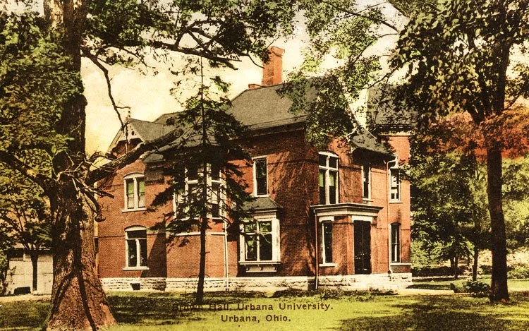 Image of Browne Hall, now the Johnny Appleseed Museum, in Urbana Ohio