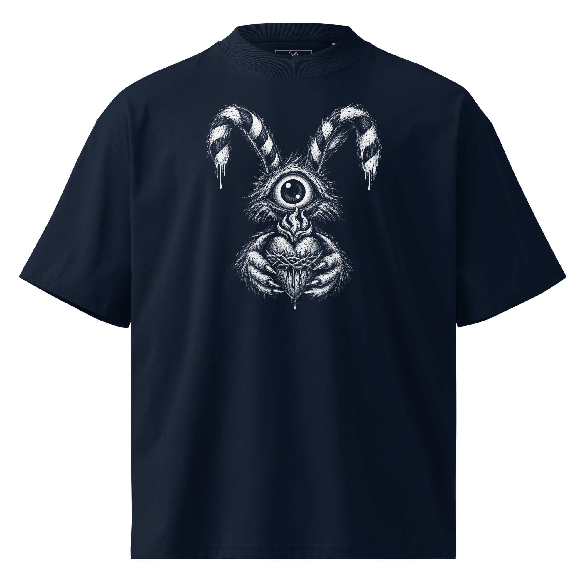 unisex-organic-oversized-high-neck-blaster-2.0-t-shirt-french-navy-front-6ad39619afe0b.png