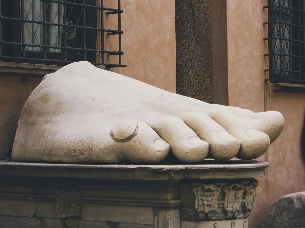 The right foot of the Colossus of Constantine