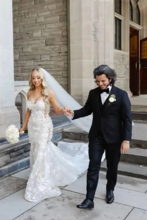 bride with a natural looking tan