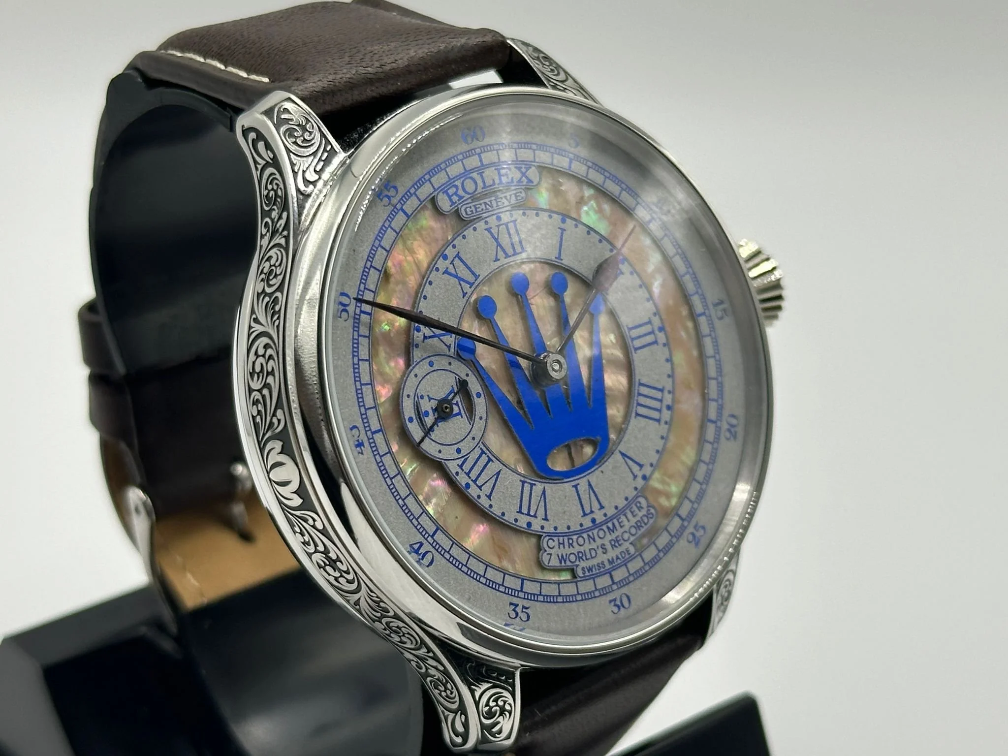 Superb men's 1920's Rolex lever wrist watch, with stunning dial.