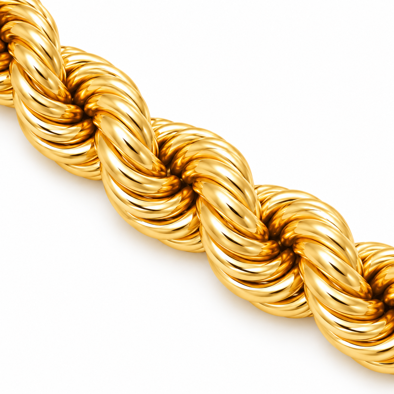 Close-up of Rope Link Necklace twisted links