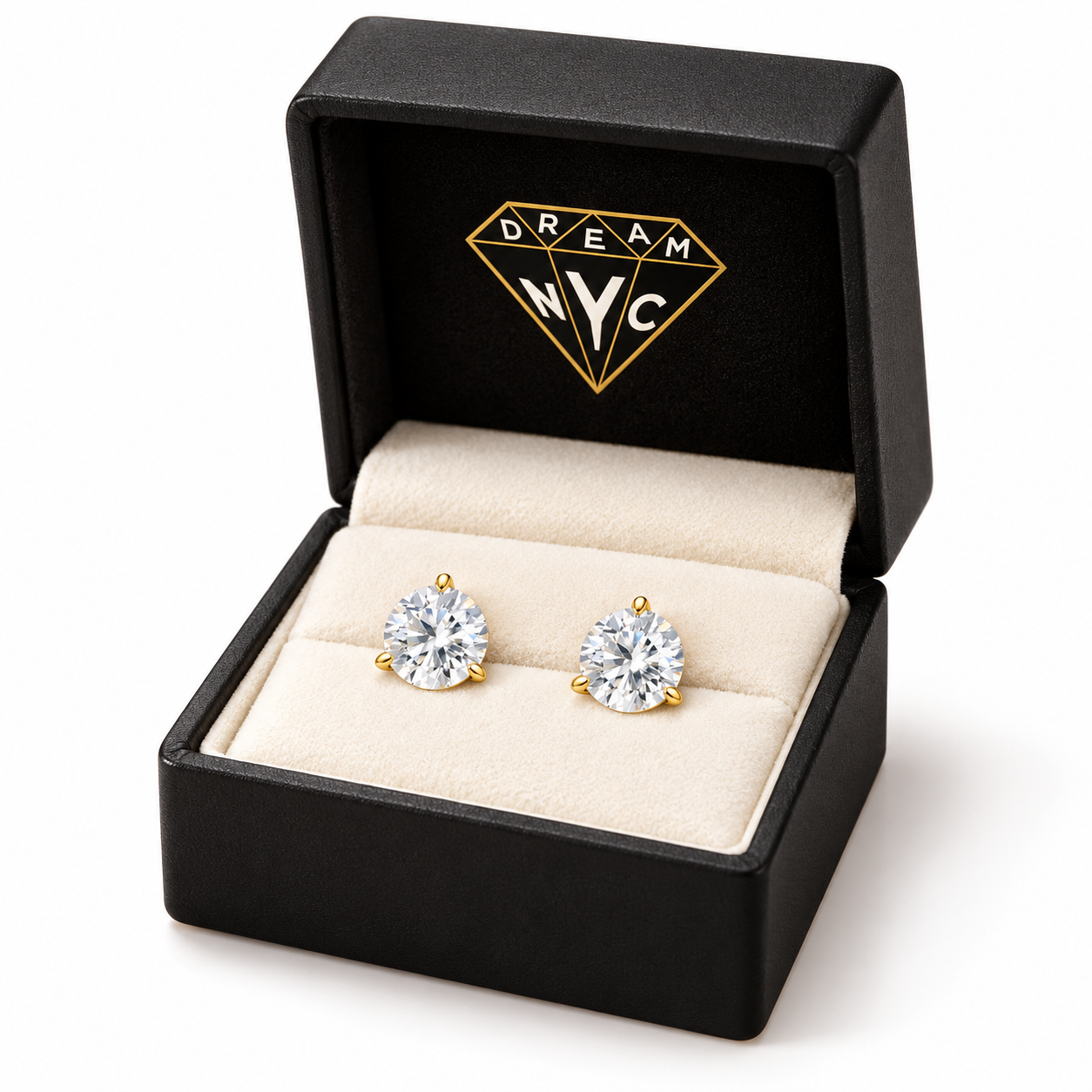 Martini Stud Earrings in a black DREAM NYC gift box
