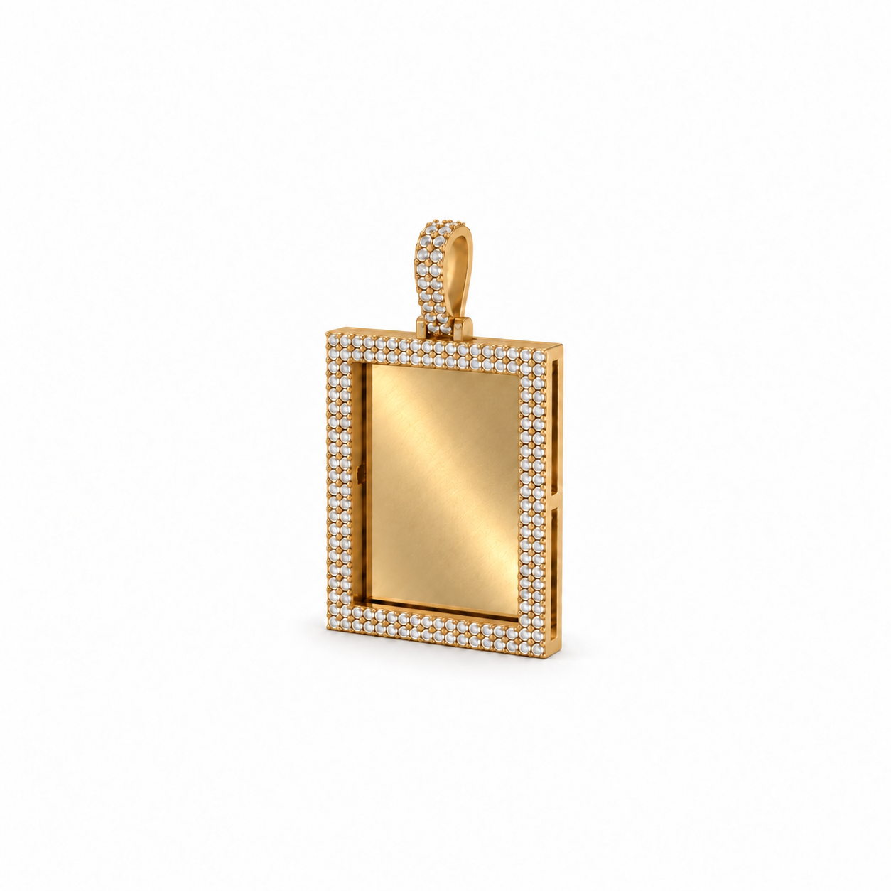 Rectangle Double Row Pavé Picture Pendant